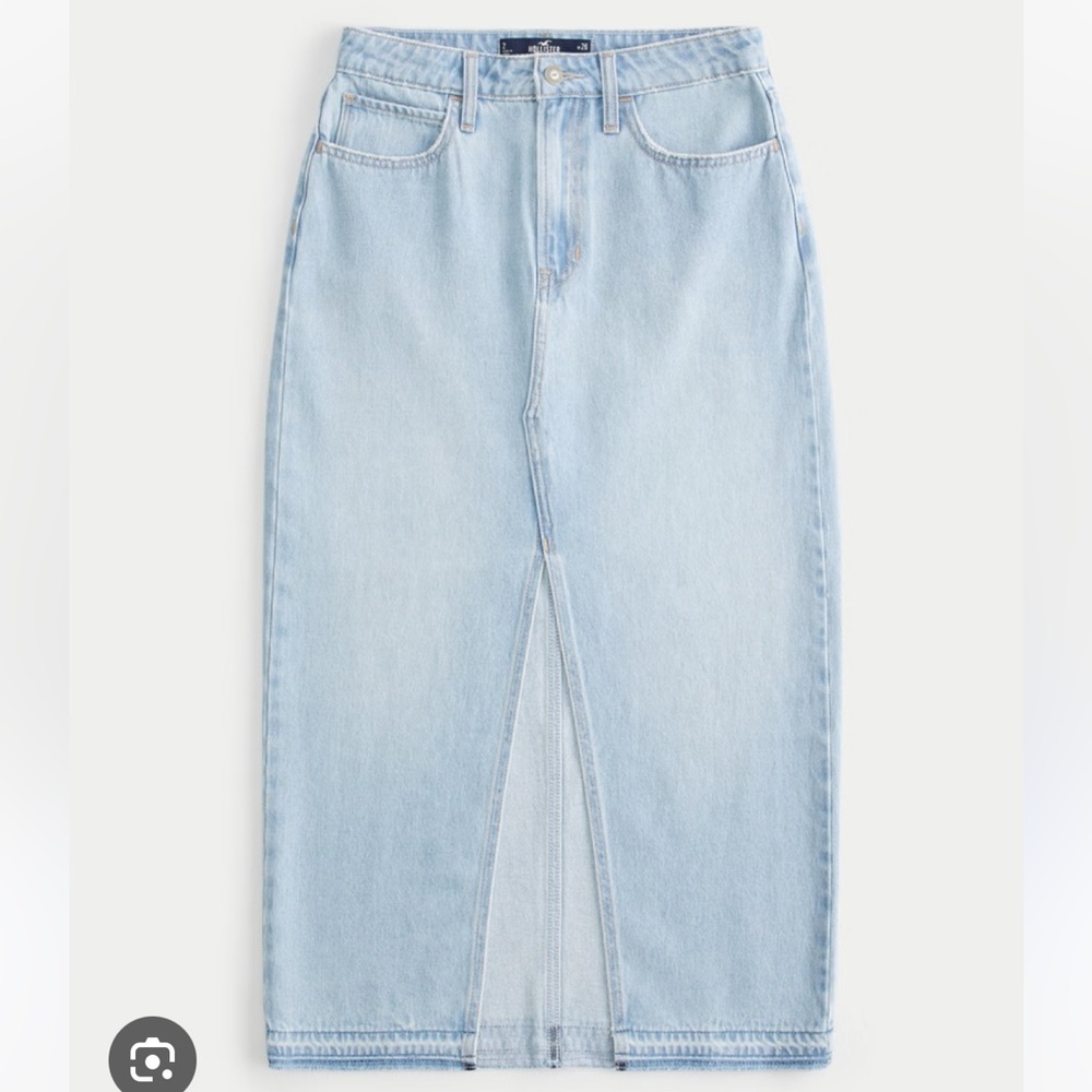 NWT Light Wash Denim Maxi Skirt